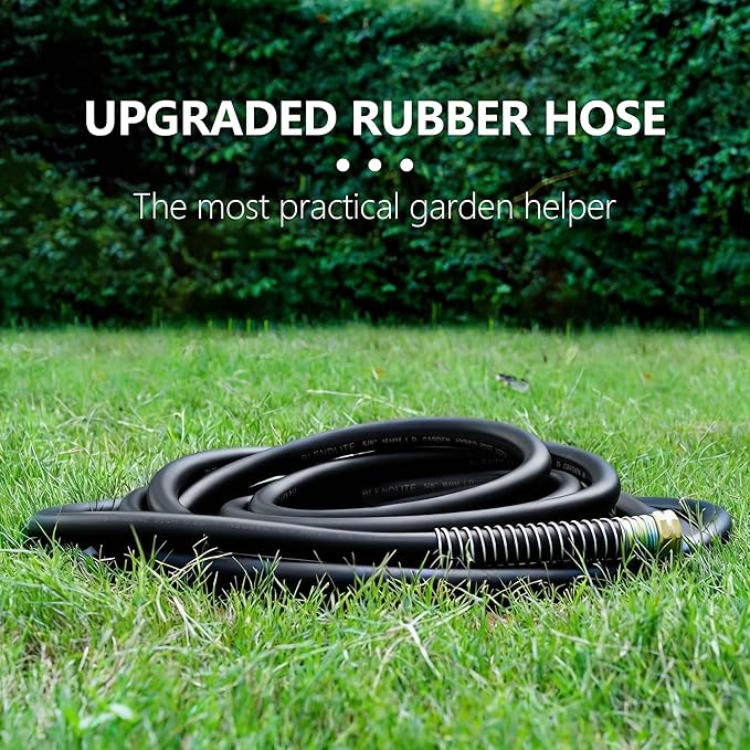 5/8" x 100ft Garden Hose, -40℉ To 190℉ Hot/Cold, Heavy Duty,Flexible, 300psi Working, 1000psi Burst, 3/4" Brass Fittings with Hose Protector Coil Spring for Outdoor,Yard, Farm