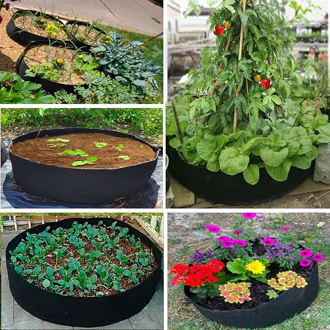 15 Gallon Plant Grow Bags, Round Fabric Raised Garden Beds Planter Pots with 2 Handles,Durable Breathe Cloth Planting Bed Gardening Container to Grow Vegetables for Outdoor Plants
