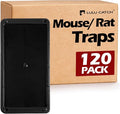LULUCATCH Sticky Mouse Trap, 120 Pack Large Glue Traps, Pre-Baited Heavy Duty Non-Toxic Bulk Glue Boards Mouse Traps Indoor for Mice, Snakes, Rat, Insects, Cockroaches & Spiders, Pet Safe Easy to Use