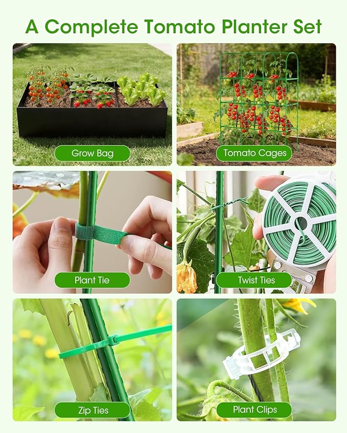 Cucumber Trellis with Grow Bags for Garden, U Frame Garden Trellis for Climbing Plants, Metal Plant Trellis with Garden Netting for Vegetables Flowers Fruits(U-4 Arches)
