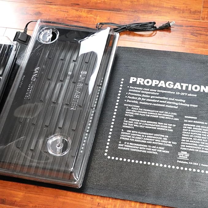 SunBlaster Super Germination Station Includes Reusable Seed Starting Trays, Heat mat, 2" Vented Domes, Indoor Seed Starter kit