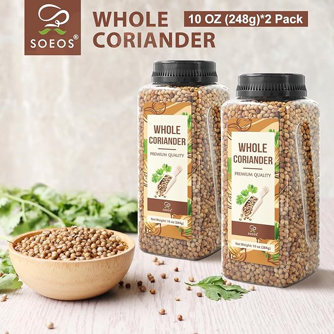 Soeos Coriander Seeds, 20 Oz (568g), Whole Coriander, Fresh Aromatic Coriander Seed for Cooking, Versatile Corianders Spice for Kitchen (Pack Of 2)