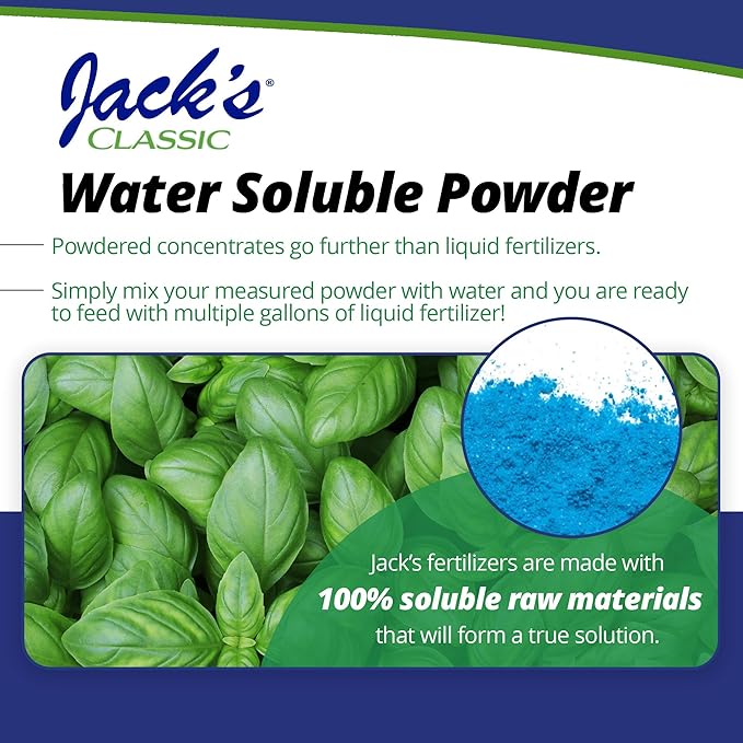 Jack's Classic 20-20-20 All Purpose Water-Soluble Fertilizer with Micronutrients to Provide General Growth on All Plants, 8oz