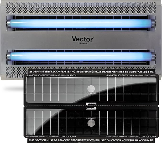 Catchmaster Vector 30 Silver, UV Light Fly Traps Indoor for Home, Gnat Traps for House Indoor, Electric UV Lamp Insect & Mosquito Killer, Silent Bug Light for Kitchen, Shed, Garage