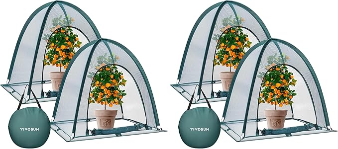 VIVOSUN Garden Netting Cover, 36 x 36 x 39 Inch Pop-up Guard Cover with Zip Entry for Plants, Vegetables, Fruits, Outdoor Run and Enclosure for Small Animals, 4-Pack, Green