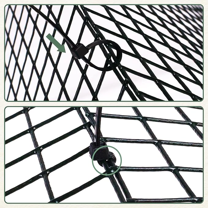 24 Pics DIY Metal Plant Protectors from Deer, Garden Fencing Animal Barrier Size 11.8 * 11.8 inches, Mesh Plant Cage Chicken Wire Cloche for Plants with Stakes and Nylon Cables (24 Pcs)