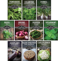 Indian Vegetable & Herb Seeds Variety Pack - 10 Heirloom Varieties for Planting, Kitchen Gardens, & Cooking - Includes Tulsi (Holy Basil), Methi (Fenugreek), & Eggplant - Survival Garden Seeds