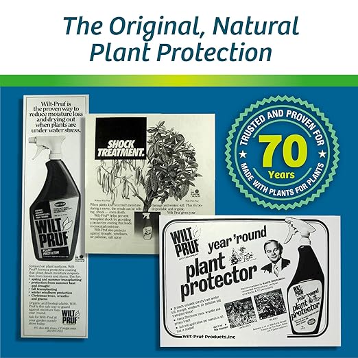 Wilt-Pruf® Drought Guard Spray | Organic Plant Protector | Shields Against Drought and Moisture Loss (32 oz)
