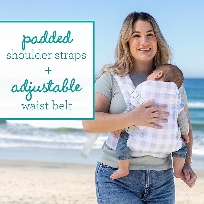 Infantino Flip 4-in-1 Convertible Baby Carrier, Adjustable, Ergonomic Hands Free Babywearing, Registry Essential, Carrier for Newborn to Toddler, Plaid