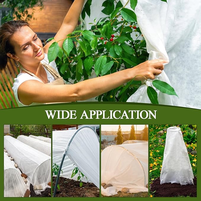 ZYNERY 2 Pack Plant Covers Freeze Protection, 1.2oz/yd² Frost Cloths for Outdoor Plants, Garden Cover Floating Row Covers, Plant Covers for Winter, Frost Blankets for Outdoor Plants - 10 x 33 Ft