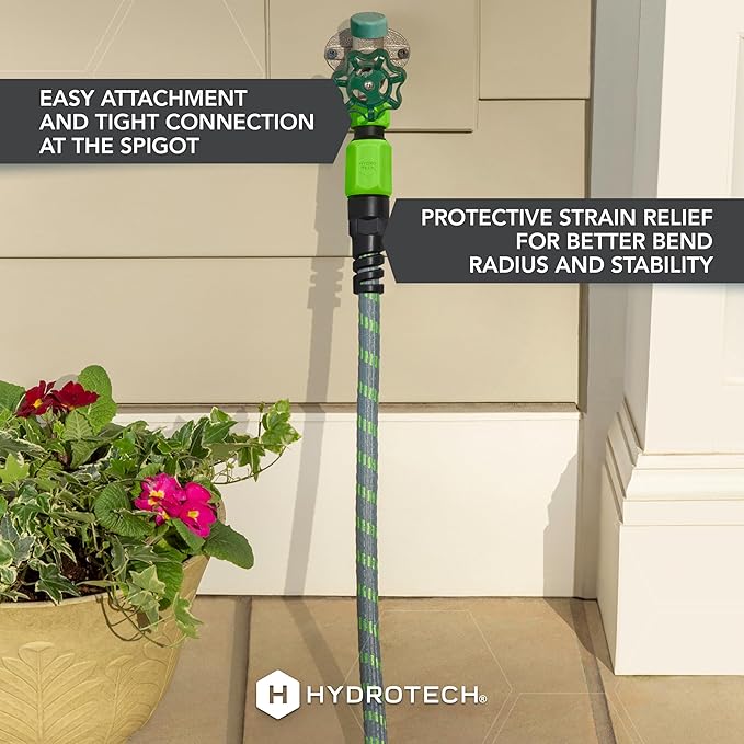 HydroTech 50 ft Expandable Garden Hose - Burst Proof & Lightweight, Flexible Water Hose with Durable Reinforced Latex Core & Solid Brass Fittings for Lawn, Garden, Car Washing