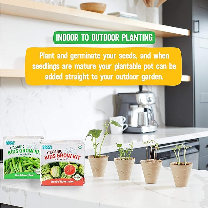 Back to The Roots Kids Science Grow Kit - 2 pk Bean and Watermelon