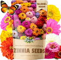 16000+ Zinnia Flower Seeds for 2026-7+ Color Mix, High Germination Rate, Perfect for Gardens, Mix Zinnia Wildflower Seeds, Mixed Colors and Large Blooms, Easy to Grow, Large 4 Ounce Packet