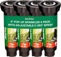 Rain Bird 1804VAN 1800 Series Professional 4 Inch Pop Up Sprinkler Head, 4 Pack - Lawn Sprinkler with Adjustable 0-360 Degree Arc Nozzle Pattern, Up to 15 Ft Spray Distance, 1/2 in NPT Threaded Inlet