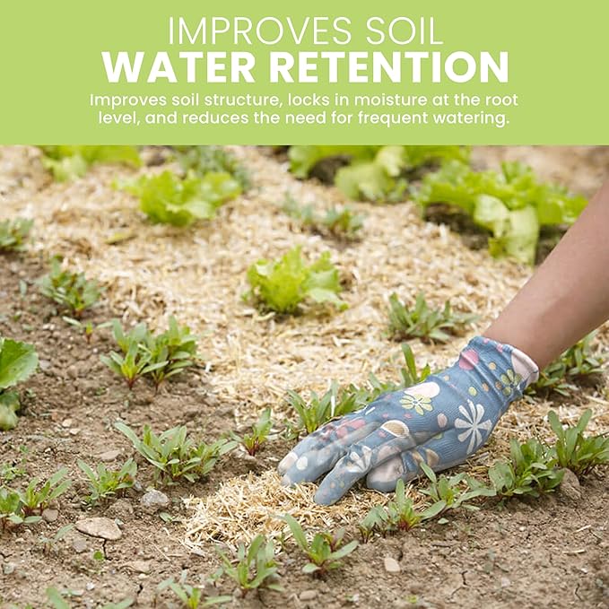 Garden Bed Organic Soil Conditioner - Hemp HURD Garden Mulch - Eco Friendly Potting Soil Aid - Moisture Retaining - Weed Suppressor - Perfect for Flowers & Vegetables - Grown in The US - 10 lbs.