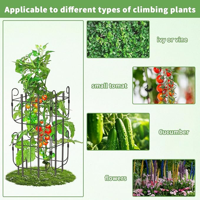 Trellis for Climbing Plants Indoor, Expandable Heavy-Duty Metal Trellis for Potted Plants Outdoor, Flowers Vine Ivy, Sturdy Houseplant Pothos Plant Climber Support, 8 Pack