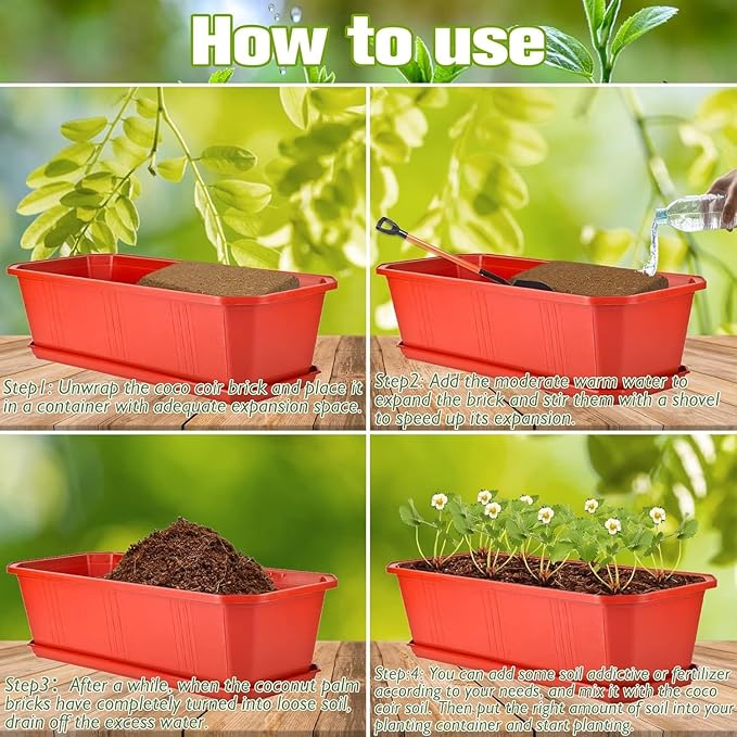 Halatool 1 Pcs Organic Coco Coir for Plants, Compressed Coco Coir Brick Coconut Fiber Substrate with Low EC & pH Balance, High Expansion Coco Peat Seed Starter Soil for Planting Gardening