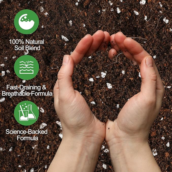 Organic Seed Starter Soil and Potting Mix 1qt ，100% Natural,Promotes Rapid Rooting & Germination