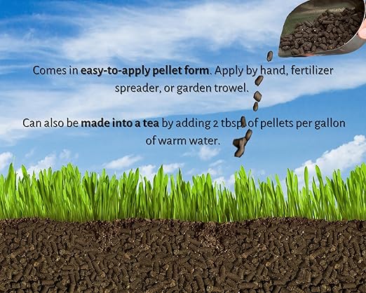 Root n' Rise Fertilizer and Soil Conditioner Pellets, 3-2-2 NPK,4lbs Dual-Action Chicken Manure and Alfalfa Meal Blend.