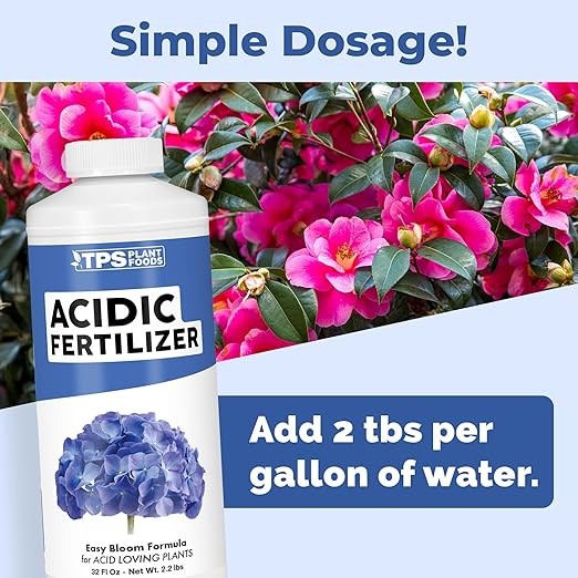 Acidic Fertilizer for Acid-Loving Plants, Works Great for Hydrangeas, Blueberries, and Gardenia, Liquid Fertilizer by TPS Plant Foods, 32 oz (1 Quart)