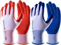 Mr.Panda 6 Pairs Skin-Friendly Gardening Gloves for Women, Latex Coated Garden Gloves, Ladies Outdoor Yard Work Gloves, Breathable, Blue & Red, Small
