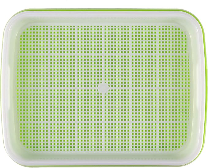 8 Pack Seed Sprouter Tray, BPA Free, Big Capacity Seed Germination Tray, Healthy Wheatgrass Seeds Grower with Lid for Growing, Bean Sprouts, Cat Grass, Wheat Grass, Mung Beans