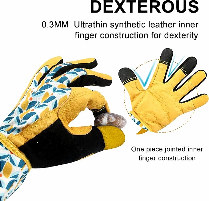 Long Gardening Garden Gloves,Thorn-proof&Puncture Resistance Rose Cactus Gauntlet Glove for Gardener,Gifts