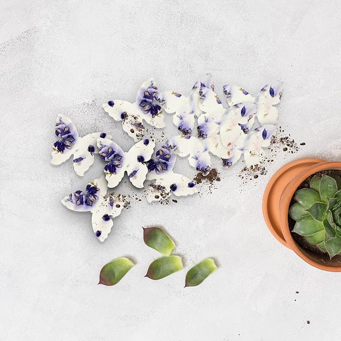 50pcs Large Purple Butterfly Seed Paper – Plantable & Writable Wildflower, Gift for Mom This Mother’s Day, Use for Shower Favors, Weddings, Heart Party Favors or Life Events