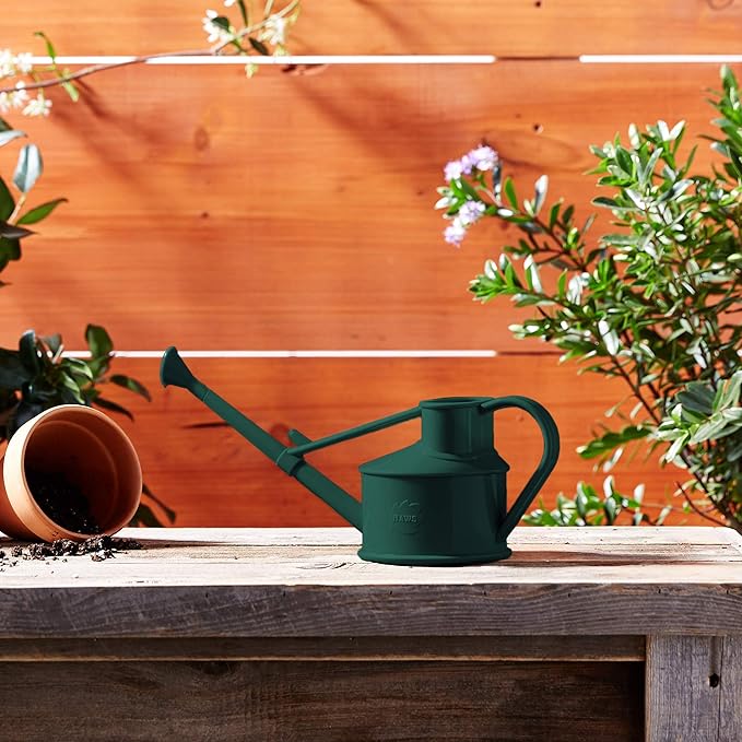 Haws Handy Plastic Watering Can, Mini Water Can for Indoor Plants, Succulents and Flowers, Green, 1 Pint