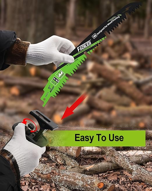 7-Inch Pruning Blades for Wood - Reciprocating Saw Blades Set, FACHLICH Arc Cutting Edge 6TPI Saw Blades for Tree Pruning, Wood Cutting(10 Pack)