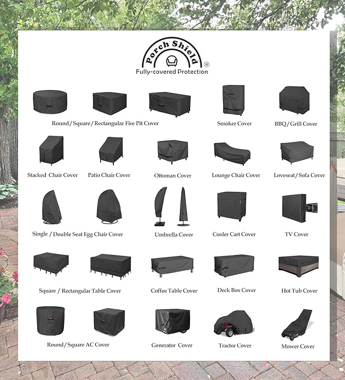 Porch Shield Patio Deck Box Storage Cover - 600D Outdoor Waterproof Cover for 73 Gallon Box Tear Resistant Rectangular Fire Pit Table Covers 44 x 28 x 24inch Black
