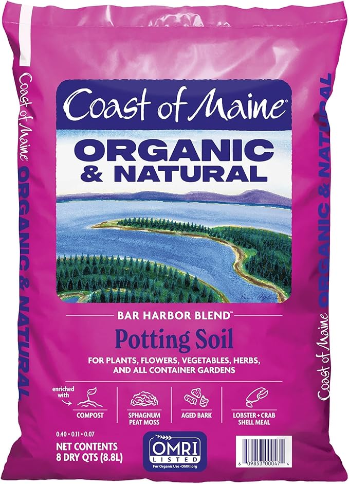 Coast of Maine Bar Harbor Blend, 8qt (Pack of 10) Organic and Natural Potting Soil for Houseplants, Flowers, Vegetables, Herbs and Containers