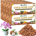 Zeedix 8 Pack Coco Husk Chips for Plants, 100% Organic Coconut Chips Mulch with Low EC & PH Balance, All Purpose for Indoor Plant Flowers Herbs Vegetables, Reptiles Terrarium Tanks Substrate(8.8LB)