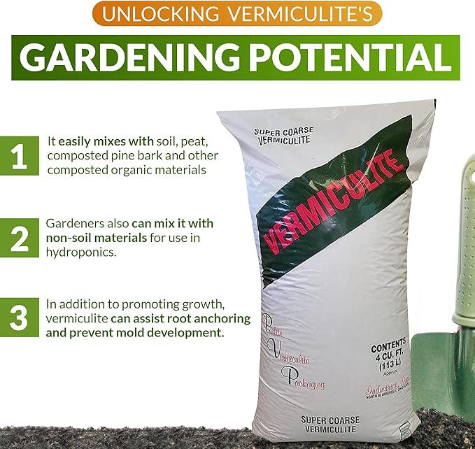 PVP Super Coarse Vermiculite Professional Grade - Excellent Soil Conditioner - Super Coarse Grade Granule – 103 Quarts - 4 Cubic Foot