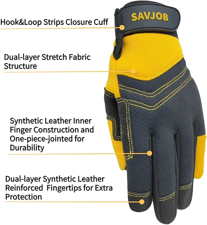 Safety Work Gloves for Men&Women,Utility Working Gloves,Mechanic Gloves,Yard Work Gloves,Performance Fit,Touchscreen