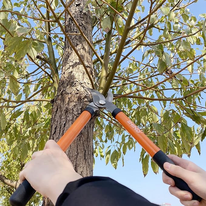 SHIND Bypass Lopper Lightweight and durable garden Clippers and Manual heavy-duty trimmer Set, Strength Saving Hardwearing Garden Shears Suitable for potted plant, flower, branch trimming up to 380mm