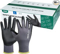 Kebada W5 Work Gloves Bulk Pack (60 Paris), Foam Nitrile Coated Working Gloves with Grip, Knitted with Spandex and Nylon, Ideal for Delivery, Warehouse, XS