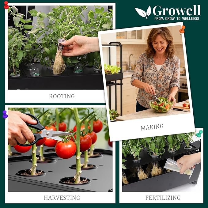 90-Pod Hydroponics Growing System, Large Vertical Hydroponic Garden with Smart Full-Spectrum Grow Lights, Auto Circulating Water, Mobile Indoor Gardening System for Herbs, Vegetables & Fruits