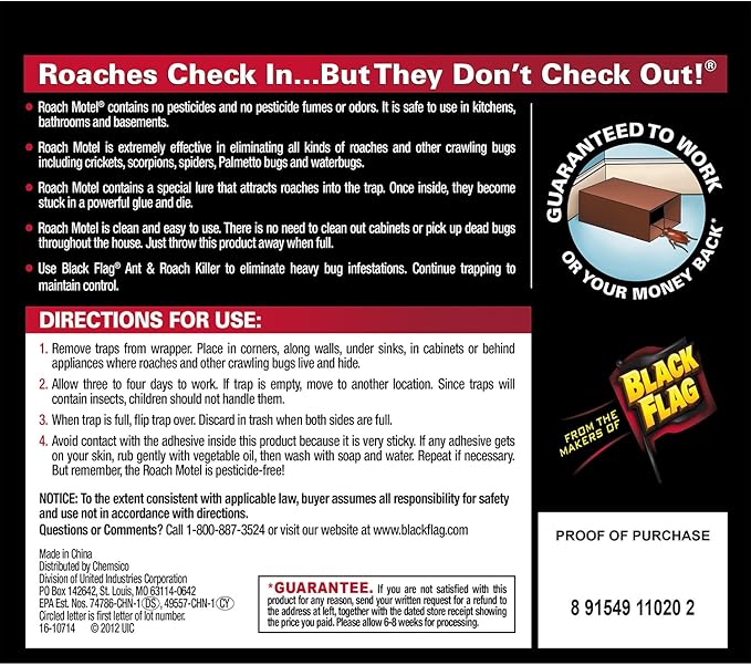 Roach Motel Traps 2 Count, Contains No Pesticides, Hides Dead Bugs, 12 Pack
