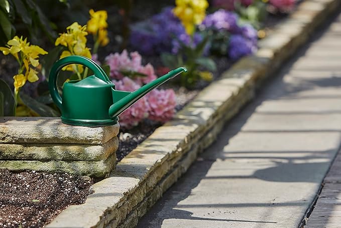 Consolidated Plastics Durable Swiss Watering Can with UV Protection, Ergonomic Handle for Indoor/Outdoor Gardening, Made in Switzerland (2 Liter, Green)