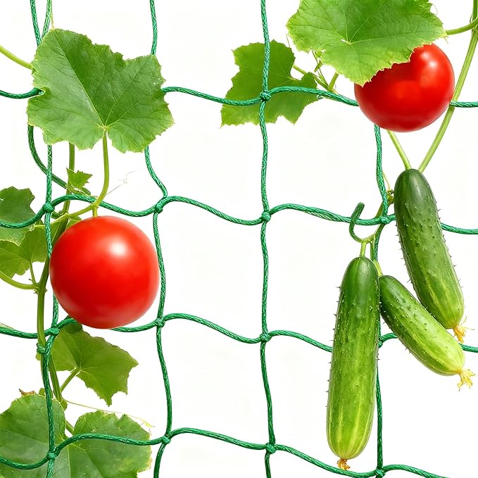 6.6x9.9FT Trellis Netting for Climbing Plants,Trellis Netting with Plant Clips, Heavy-Duty PE Trellis Net for Cucumber, Tomato, Vegetables, Fruits, Sweet Pea Plants
