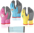 Kids-Gardening-Gloves for Age 3-12, Rubber-Coated Garden Yard Work-Gloves for Children Toddlers Boys & Girls