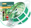 YMHB Twist Ties, 656Feet (200m) Green Garden Plant Ties with Cutter, Green Twist Ties for Gardening Tomatoes Vines Tie Garden Ties, Plant Support and Office Home Cable Organizing