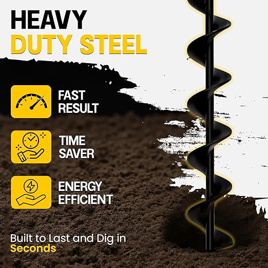 Sproot Garden Auger Drill Bit for Planting 1.6x16.5 Inch - Umbrellas and Fences Auger Post Hole Digger for Gardening and Spiral Bulb Planter Tool – 3/8 Inch Hex Drive Compatible