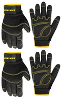 JUMPHIGH Mens Work Gloves 2 Pairs, Synthetic Leather Mechanic Gloves, Touchscreen, Multipurpose, Garden, Construction, Warehouse, Truck Driving (L)