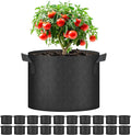 HealSmart Plant Grow Bags 10 Gallon 20-Pack, Tomoato Planter Pots with Handles, Aeration Nonwoven Fabric, Heavy Duty Gardening Planter for Vegetable, Herbs and Flowers, Black New