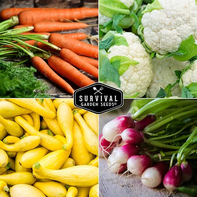 Vegetable Seeds for Planting 10 Variety Pack – Heirloom Garden Seed Packs to Grow Tomato, Lettuce, Onion, Cucumber, Squash & Other Vegetables – Non-GMO Family Garden Kit – Survival Garden Seeds