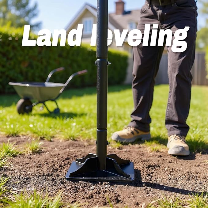 Steel Tamper Tool with 48 inch Handle, 10''x10'' Gardening Hand Tools for Leveling Ground Installing Pavers Driveway, Garden, Yard and Repairing Blacktop