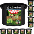 Plant Grow Bags - 5 Gallon 10 Packs Planter Pot, Thickest Aeration 300G Non-Woven Fabric, Reinforced Handles for Weatherproof Nursery Pot, Enhanced Double Seam