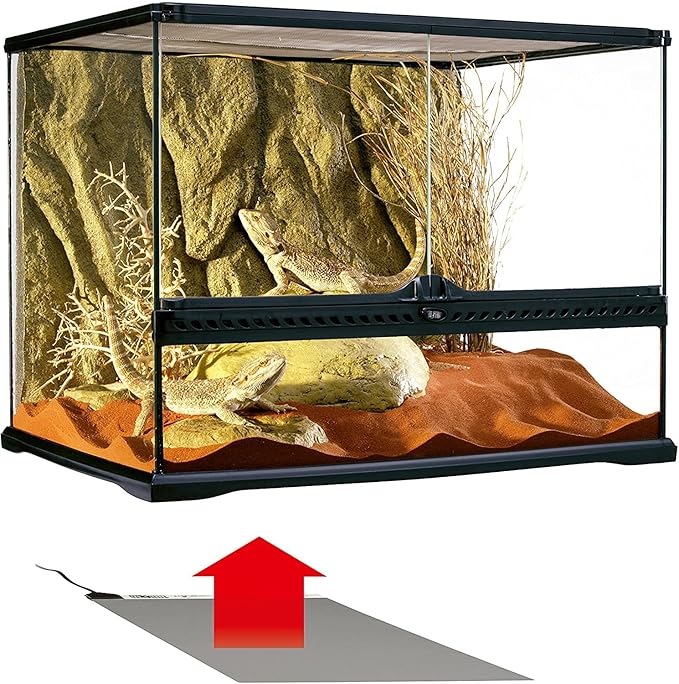 Exo Terra Heat Mat - Reptile Terrarium Substrate Heater for Safe, Even Heating | Ideal for Tropical & Temperate Reptile Environments - 8 Watt, Small